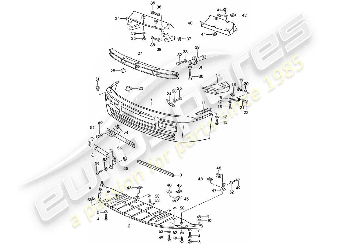 porsche 1989 (944) cover for bumper - bumper parts diagram