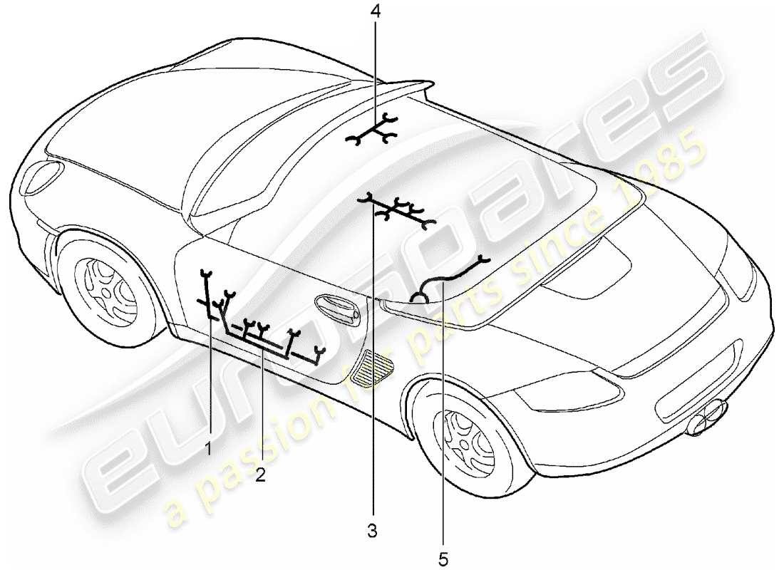 porsche 2008 (987 boxster) wiring harnesses parts diagram