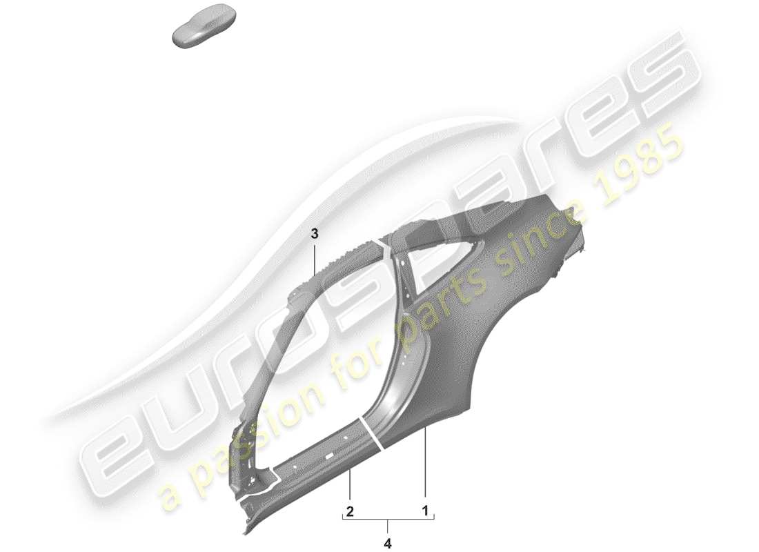porsche 2020 (992-1) side panel part diagram