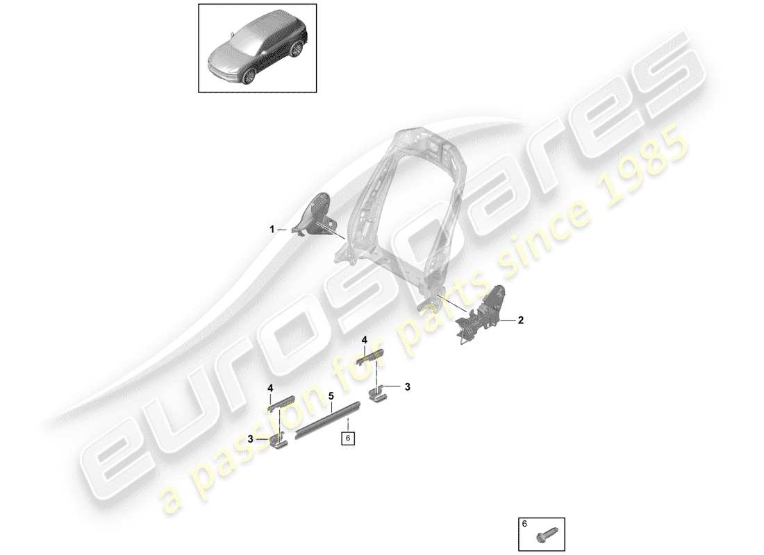 porsche 2020 (cayenne e3 9ya/9yb) seat part diagram
