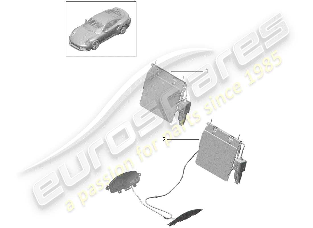 porsche 991 turbo (2014) lumbar support part diagram
