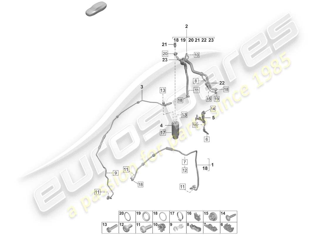 porsche 2019 (992-1) air conditioner parts diagram