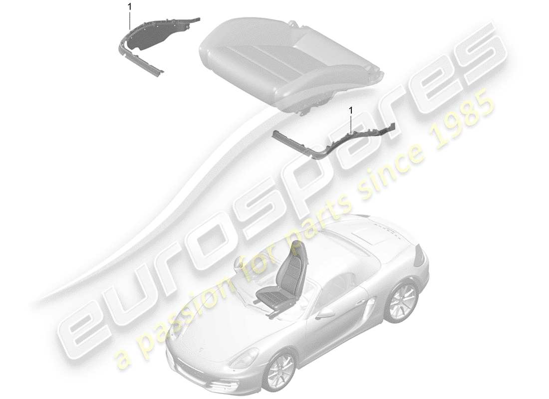 porsche 2012 (981 boxster) padding for seat part diagram