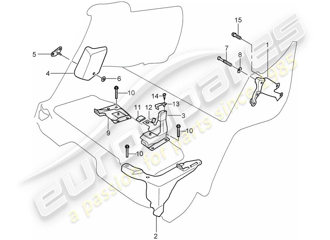 porsche 2003 (cayenne e1 9pa) rear panel part diagram