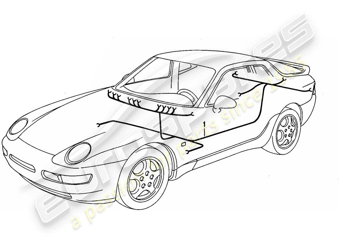 porsche 1994 (968) wiring harnesses - passenger compartment parts diagram