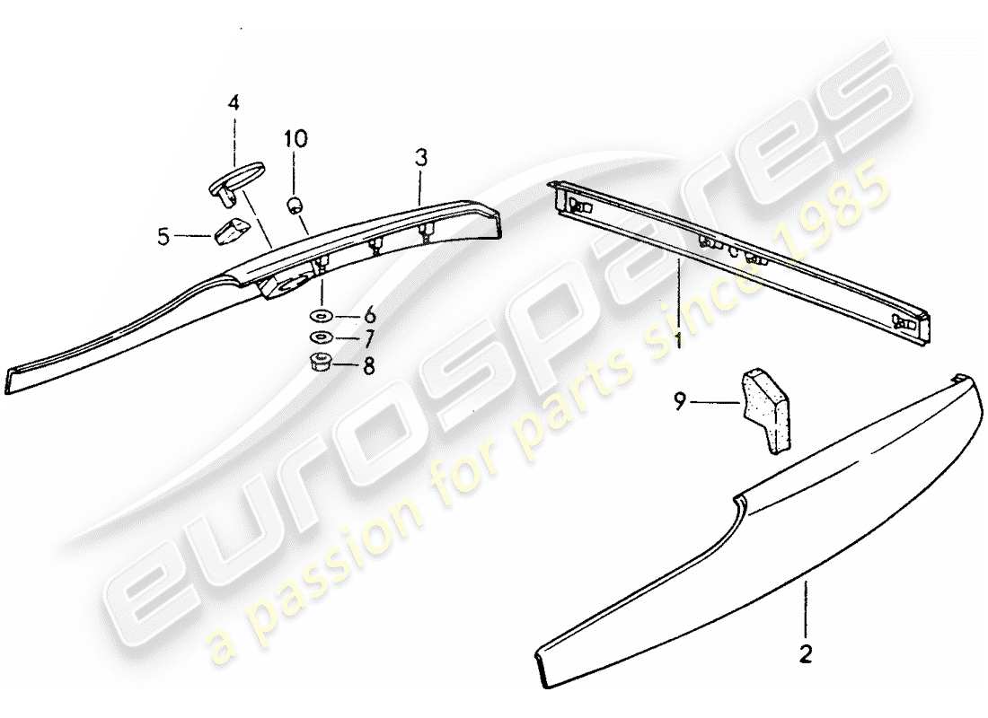 porsche 1995 (968) trims part diagram