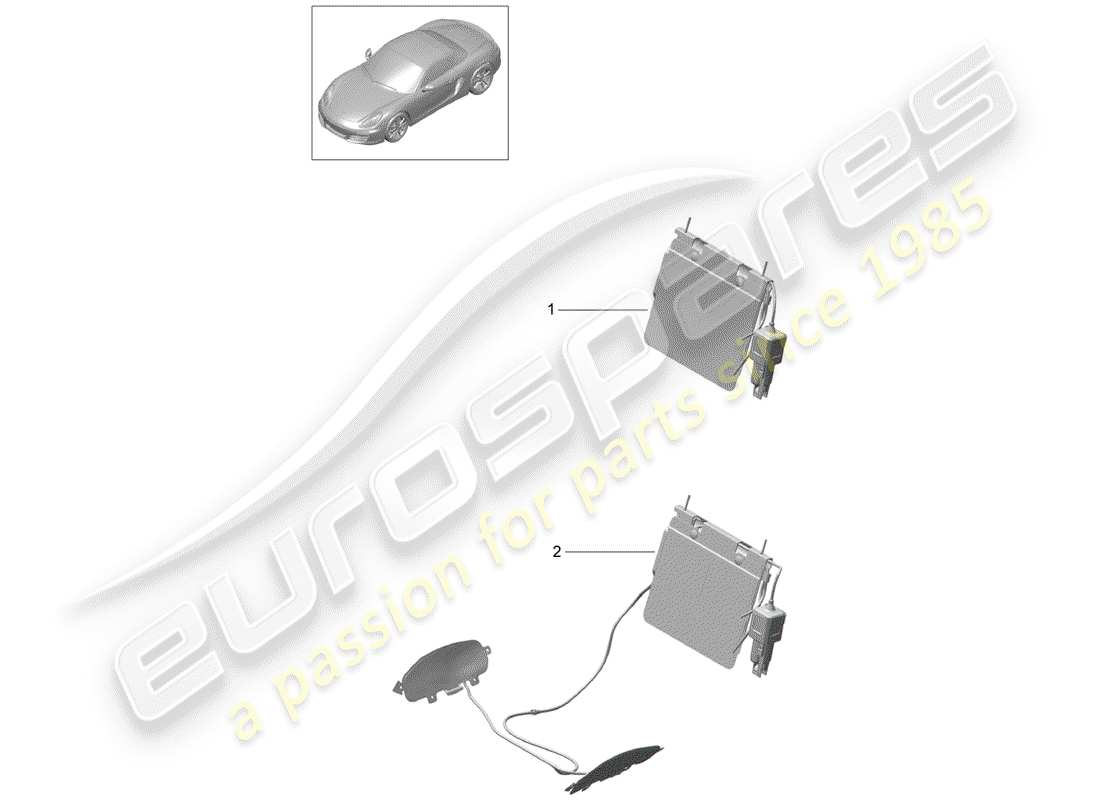 porsche 2012 (981 boxster) lumbar support part diagram