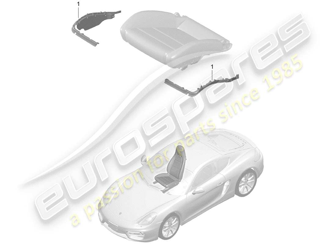 porsche 2015 (981 cayman) padding for seat part diagram