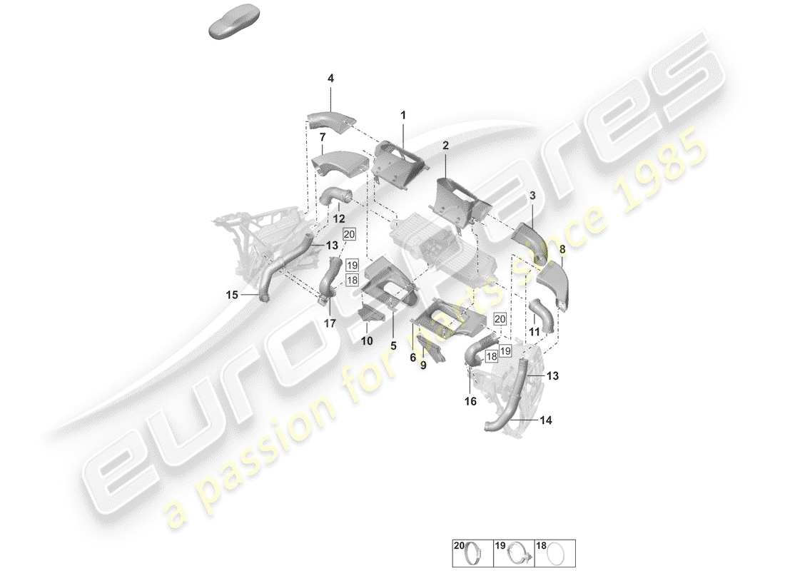 porsche 2020 (992-1) charge air cooler part diagram
