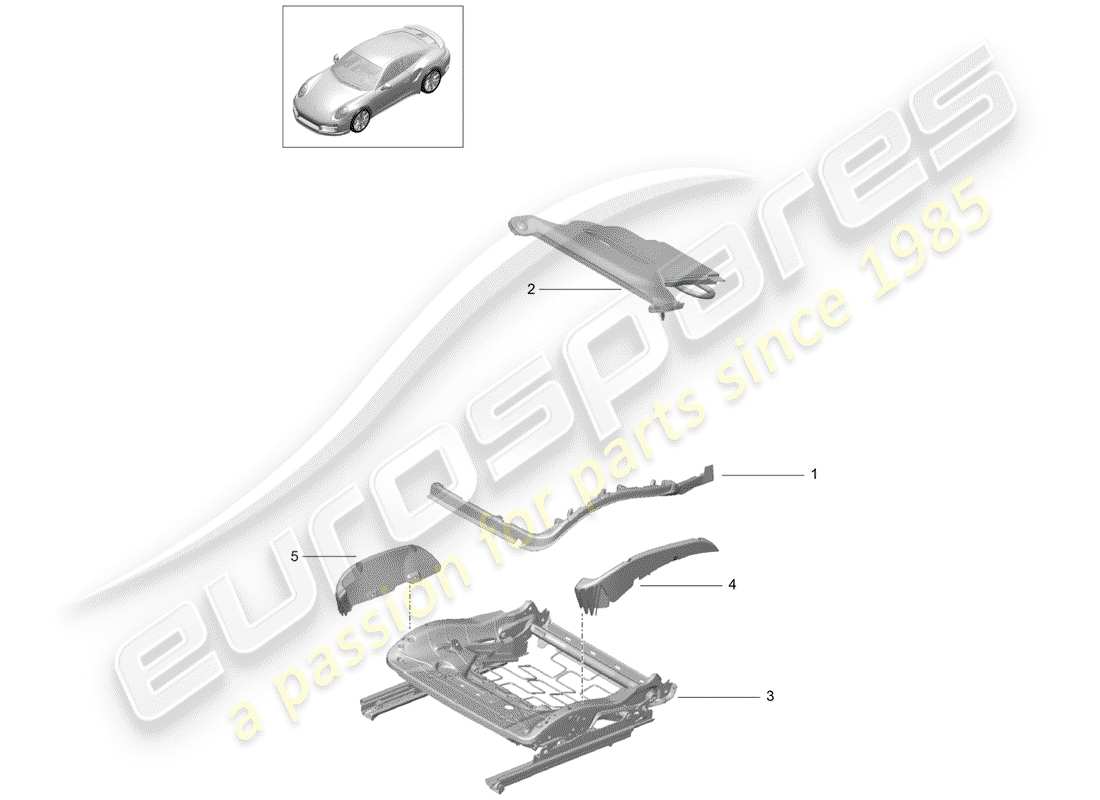 porsche 2020 (991-2 turbo) padding for seat part diagram