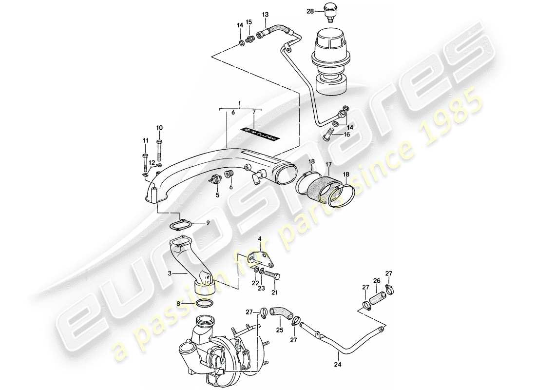 porsche 1978 (924) turbocharging parts diagram
