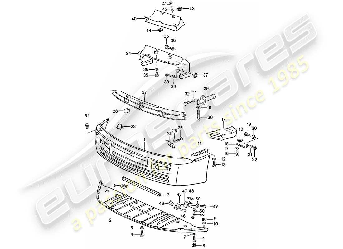 porsche 1986 (944) cover for bumper - and - bumper parts diagram