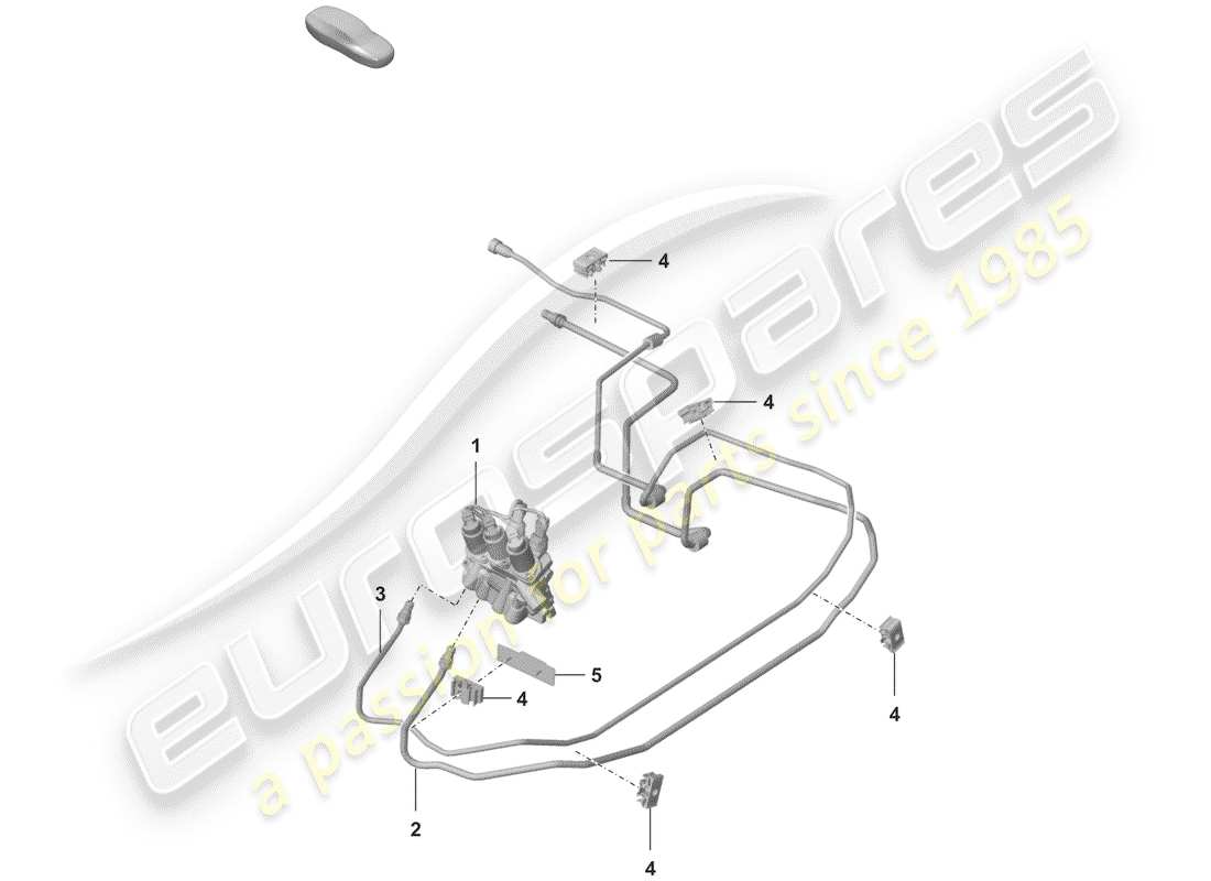 porsche 2020 (992-1) hydraulic line parts diagram
