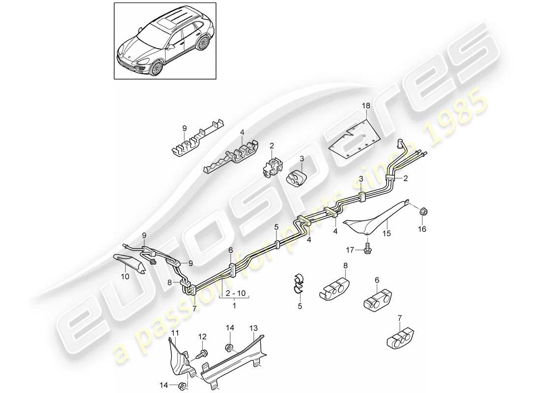 porsche 2014 (cayenne e2 92a) fuel line part diagram