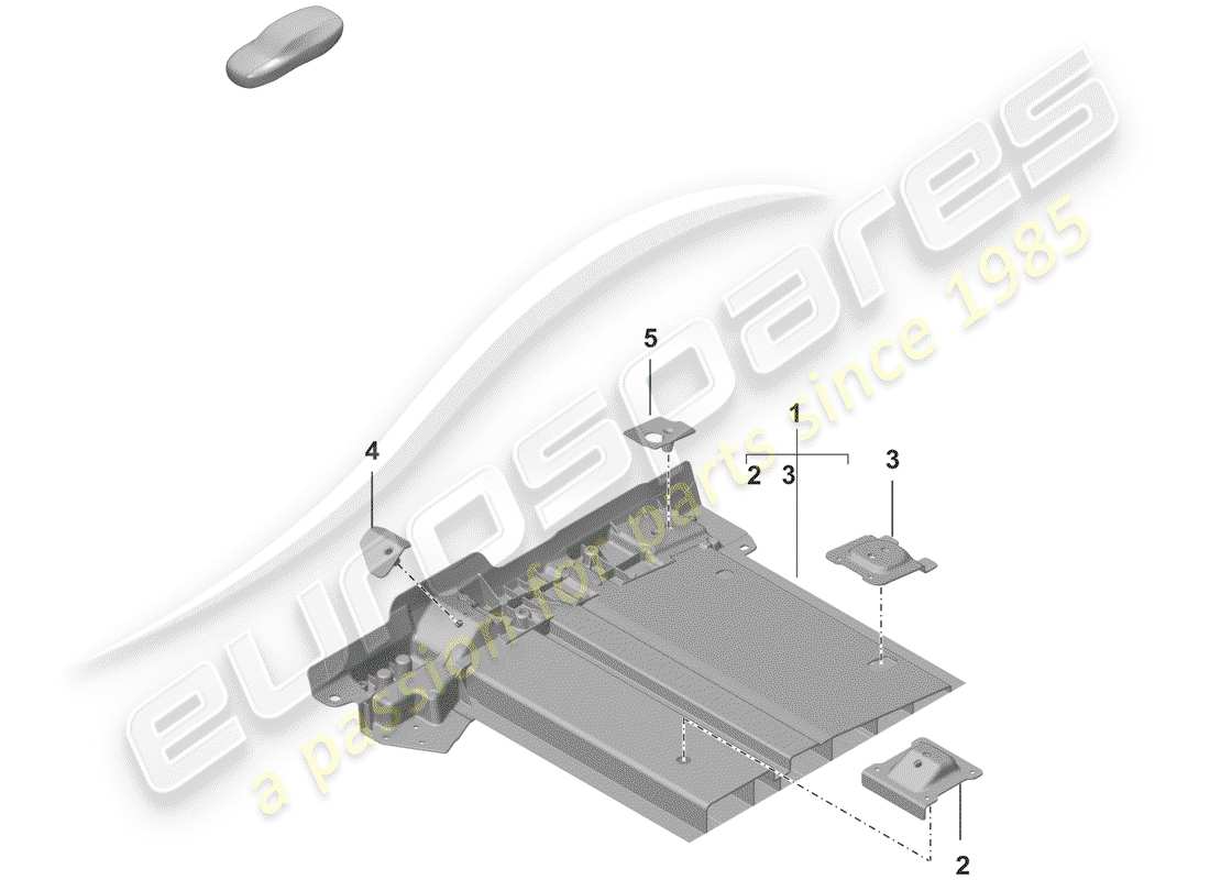 porsche 2020 (992-1) seat support part diagram