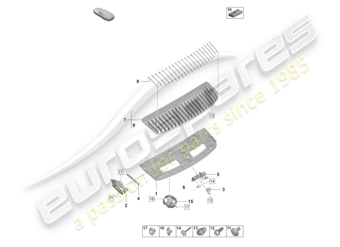 porsche 2020 (992-1) tailgate/boot lid sport design package parts diagram