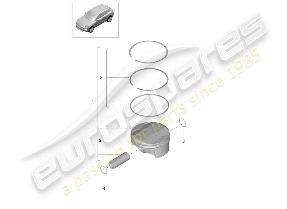 porsche 2020 (macan) piston parts diagram