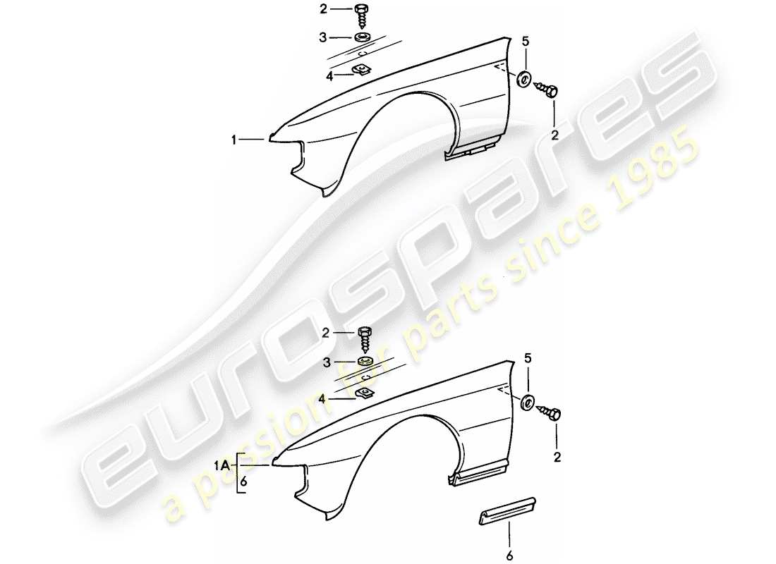 porsche 1978 (924) fender parts diagram