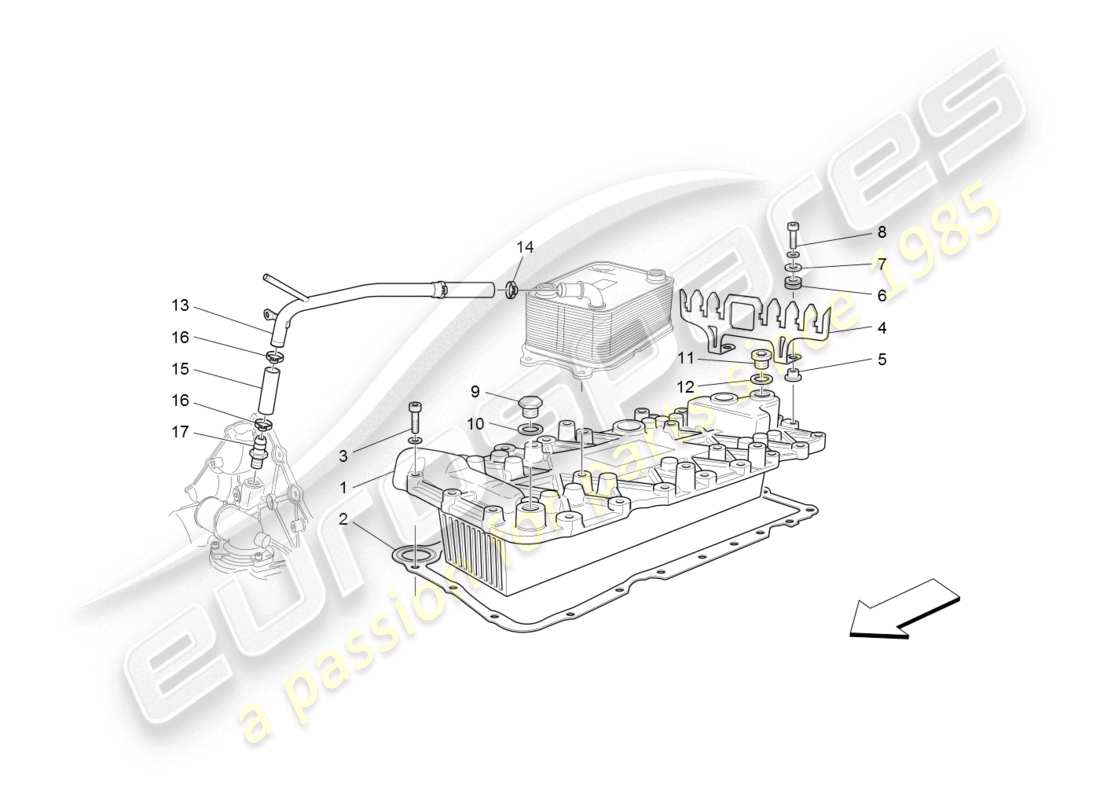 maserati granturismo (2008) heat exchanger part diagram