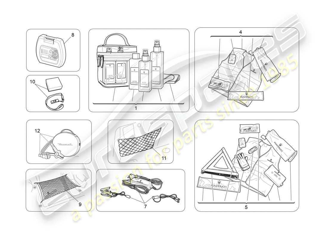 maserati granturismo s (2017) after market accessories parts diagram