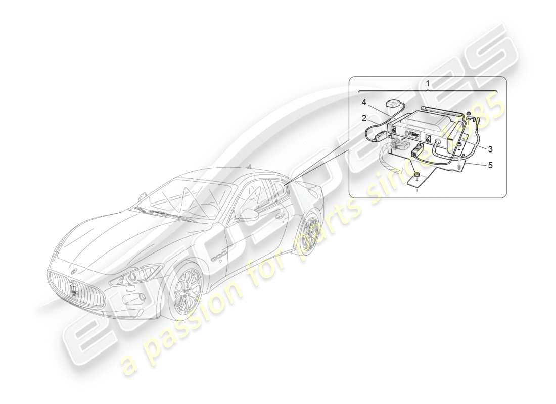maserati granturismo (2012) alarm and immobilizer system part diagram