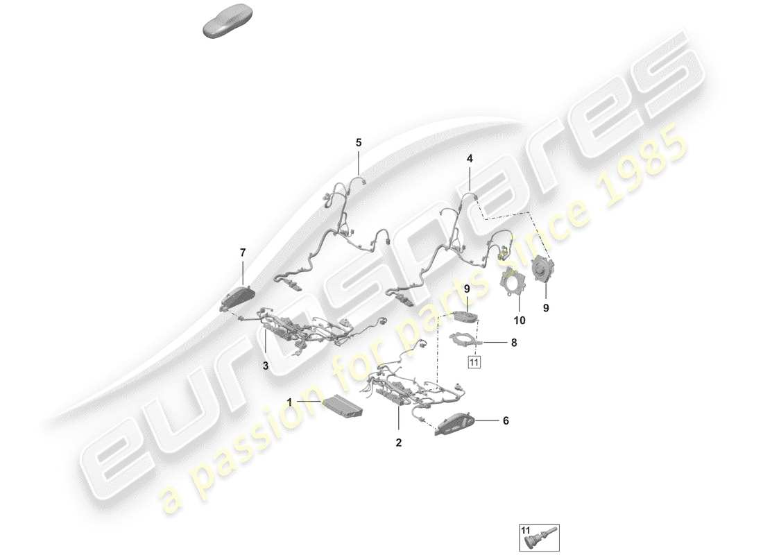 porsche 2020 (992-1) electrics part diagram