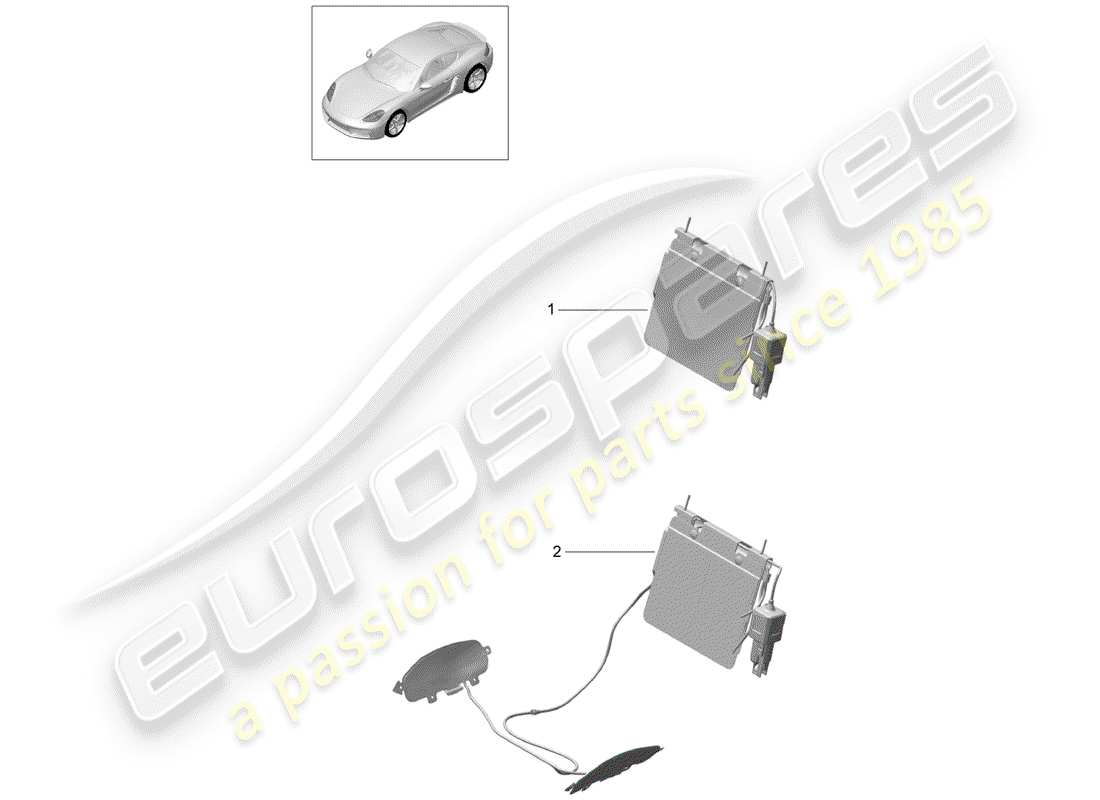 porsche 2017 (718 cayman) lumbar support part diagram