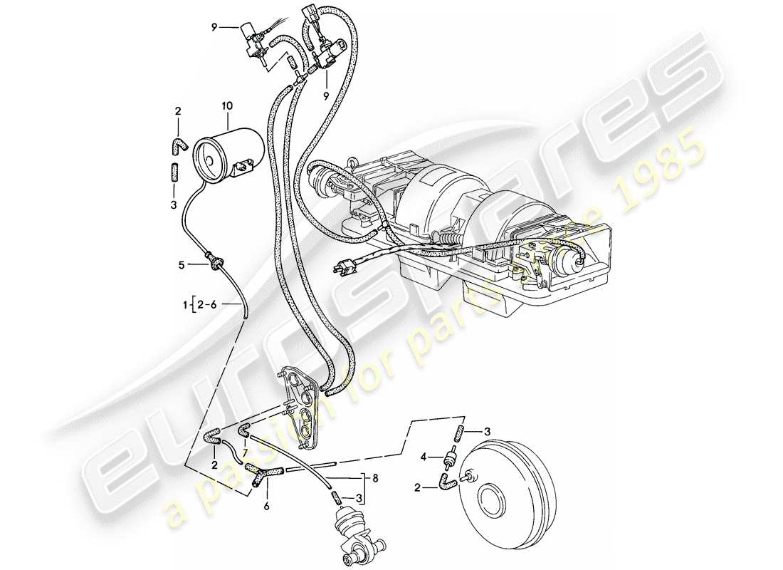 porsche 1986 (944) vacuum control parts diagram