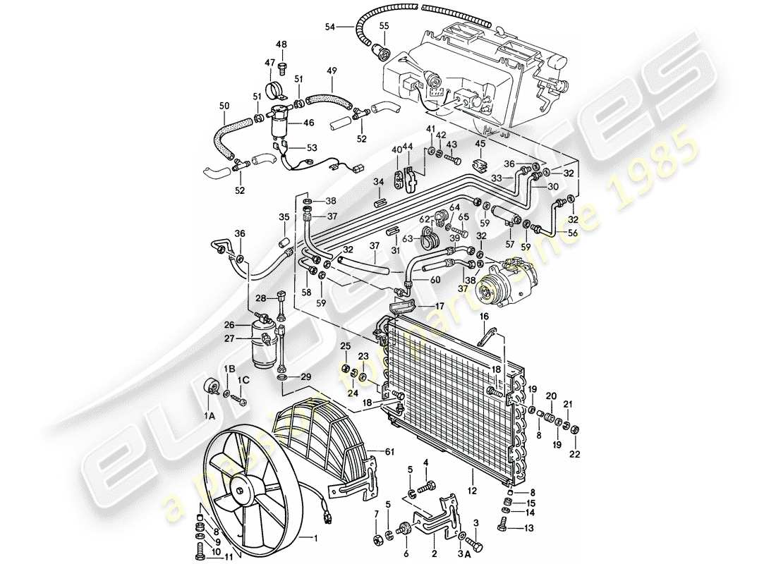 porsche 1984 (928) refrigerant circuit part diagram