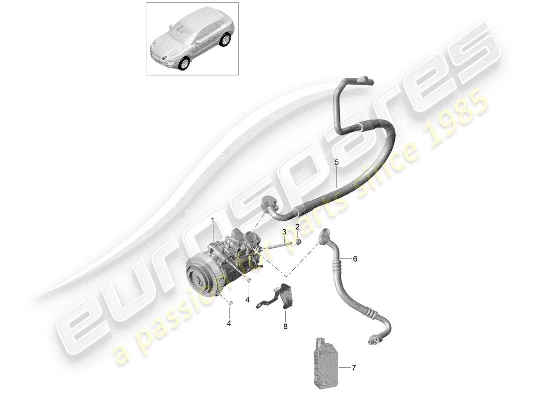 porsche 2014 (macan) compressor parts diagram