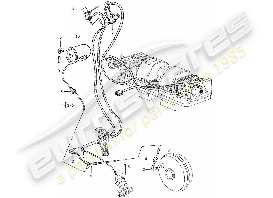 porsche 1992 (968) vacuum control parts diagram