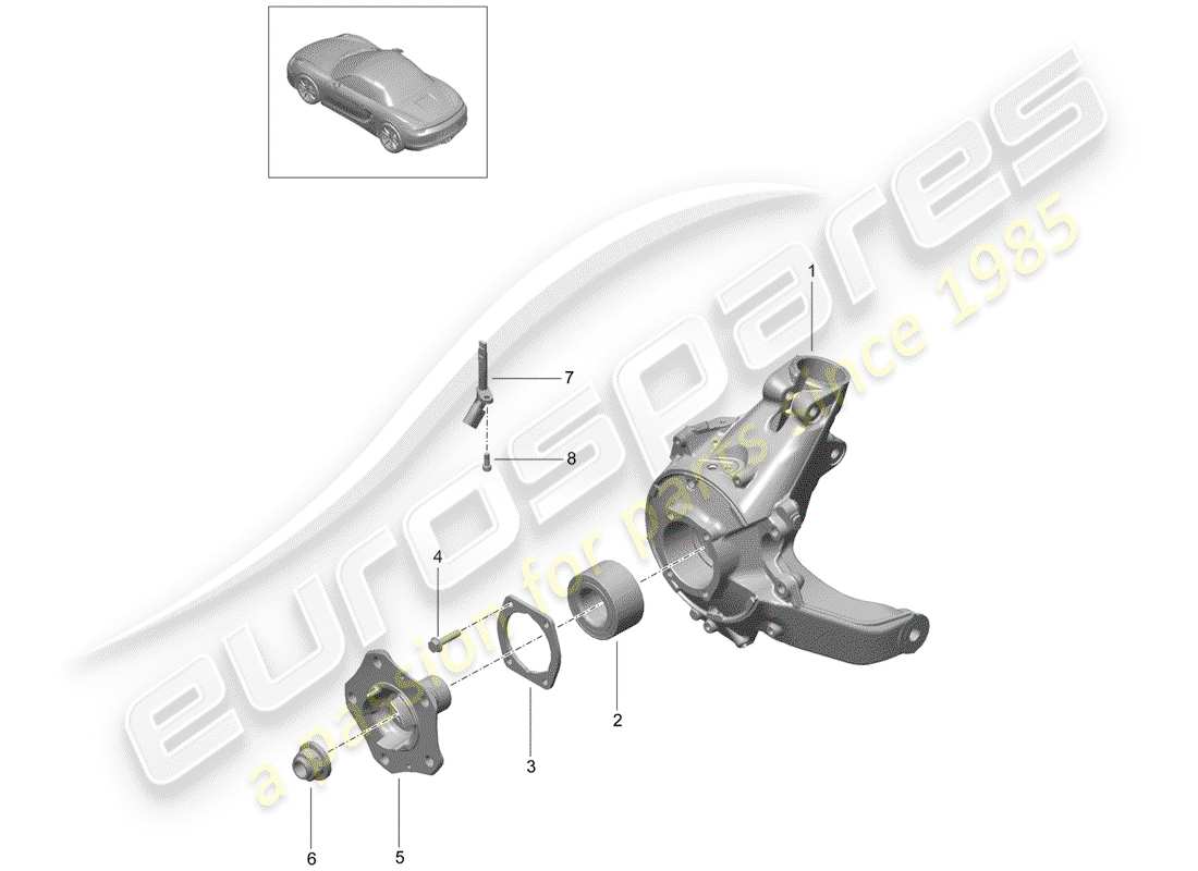 porsche 2013 (981 boxster) rear axle parts diagram