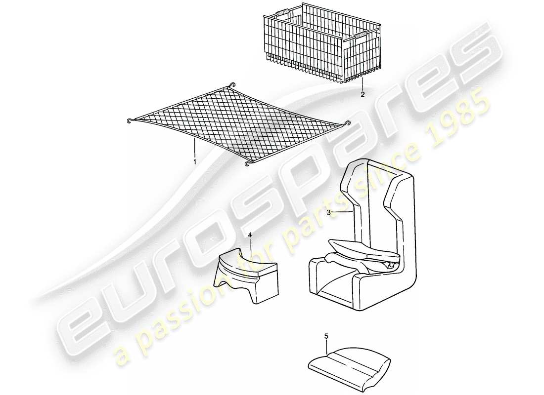 porsche 1988 (924s) accessories parts diagram