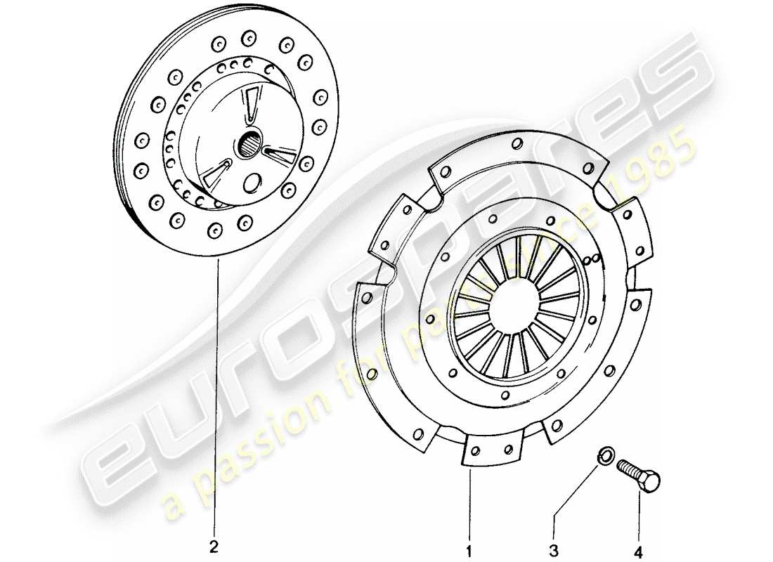 porsche 1975 (914) clutch part diagram