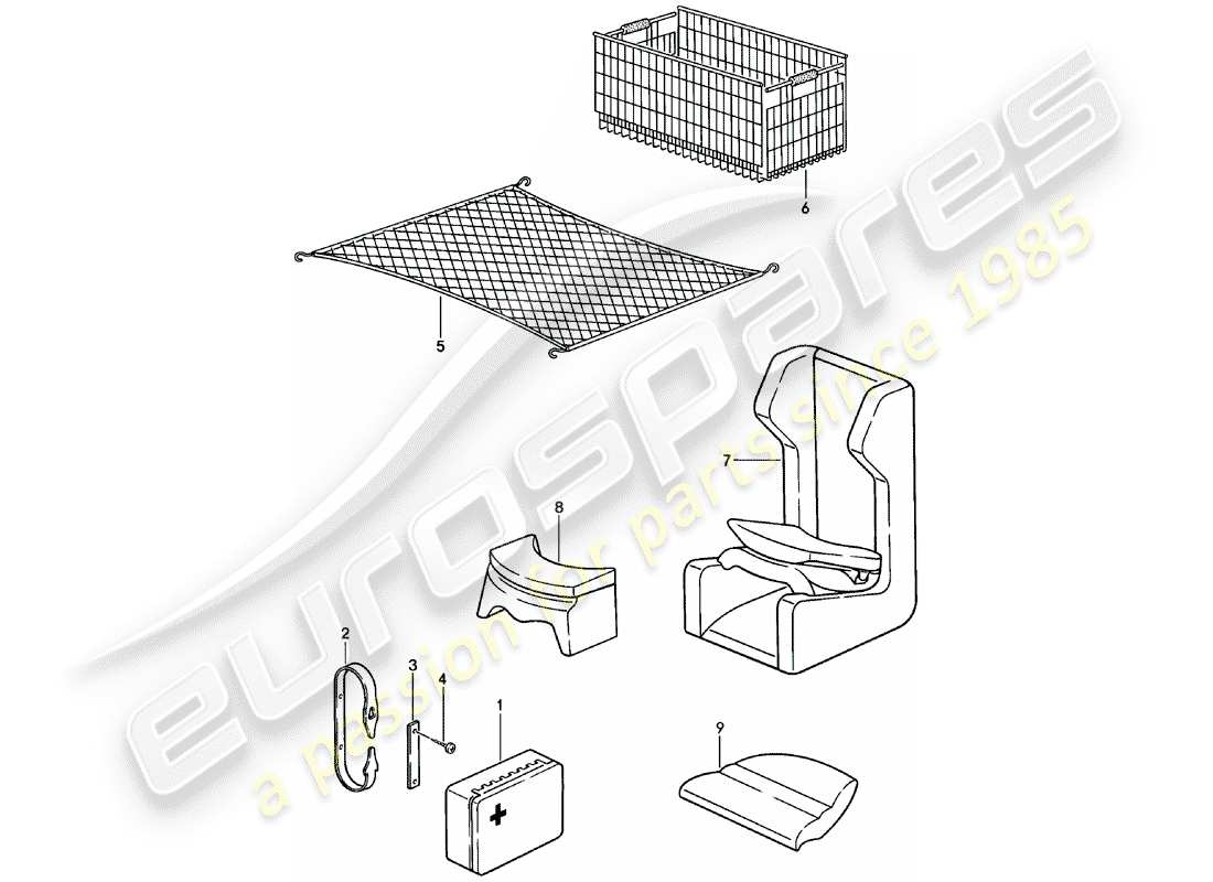 porsche 1984 (924) accessories parts diagram