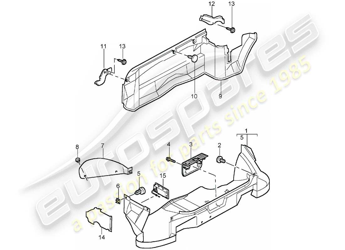 porsche 1998 (986 boxster) luggage compartment part diagram