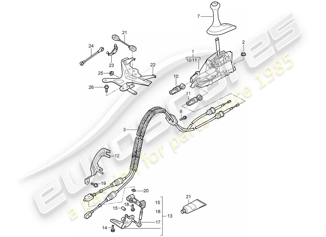 porsche 2007 (987 cayman) transmission control part diagram