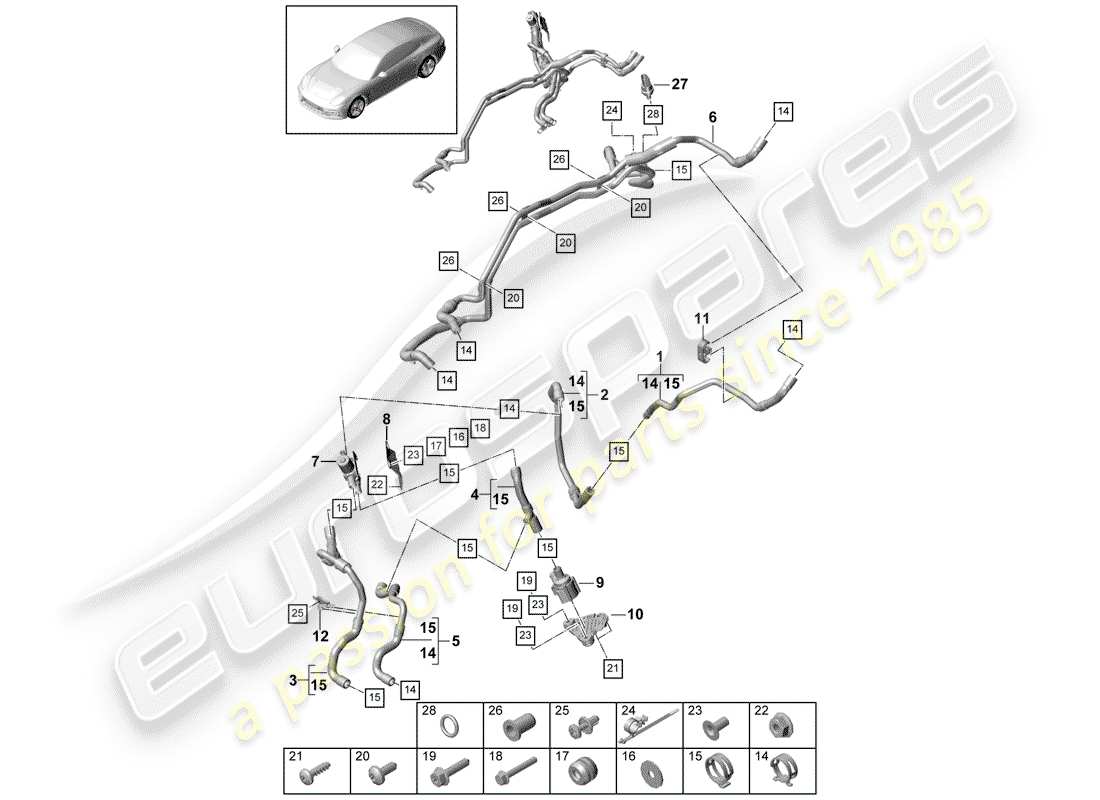 porsche 2017 (panamera 971-1) heater part diagram