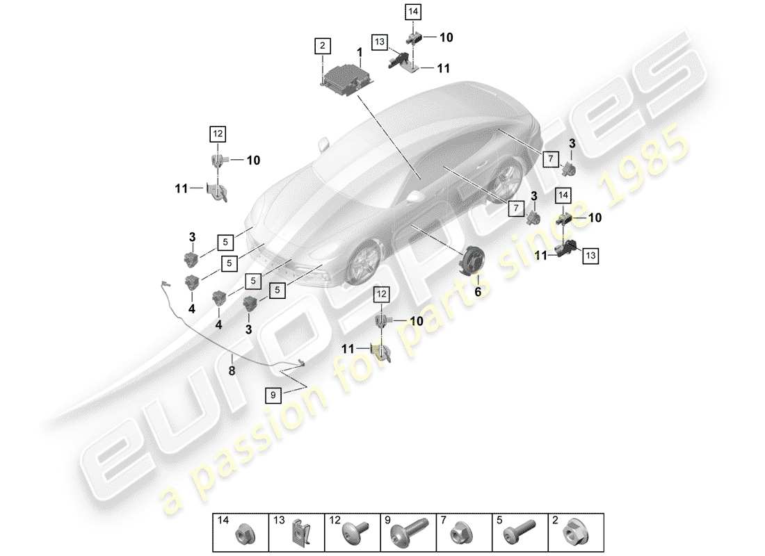 porsche 2019 (panamera 971-1) electronic control module part diagram