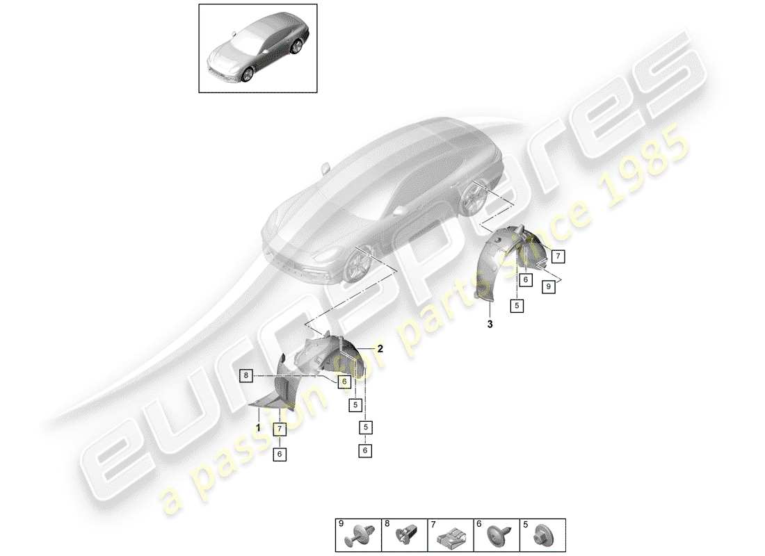porsche 2017 (panamera 971-1) lining part diagram