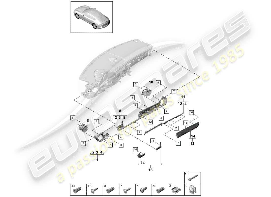 porsche 2017 (panamera 971-1) accessories part diagram