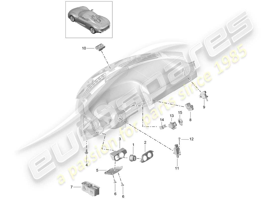 porsche 2015 (918 spyder) switch part diagram
