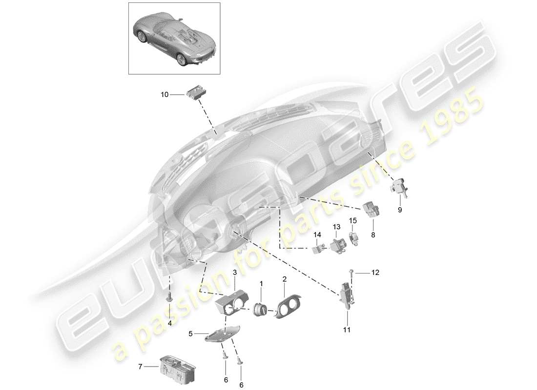 porsche 918 spyder (2015) switch part diagram