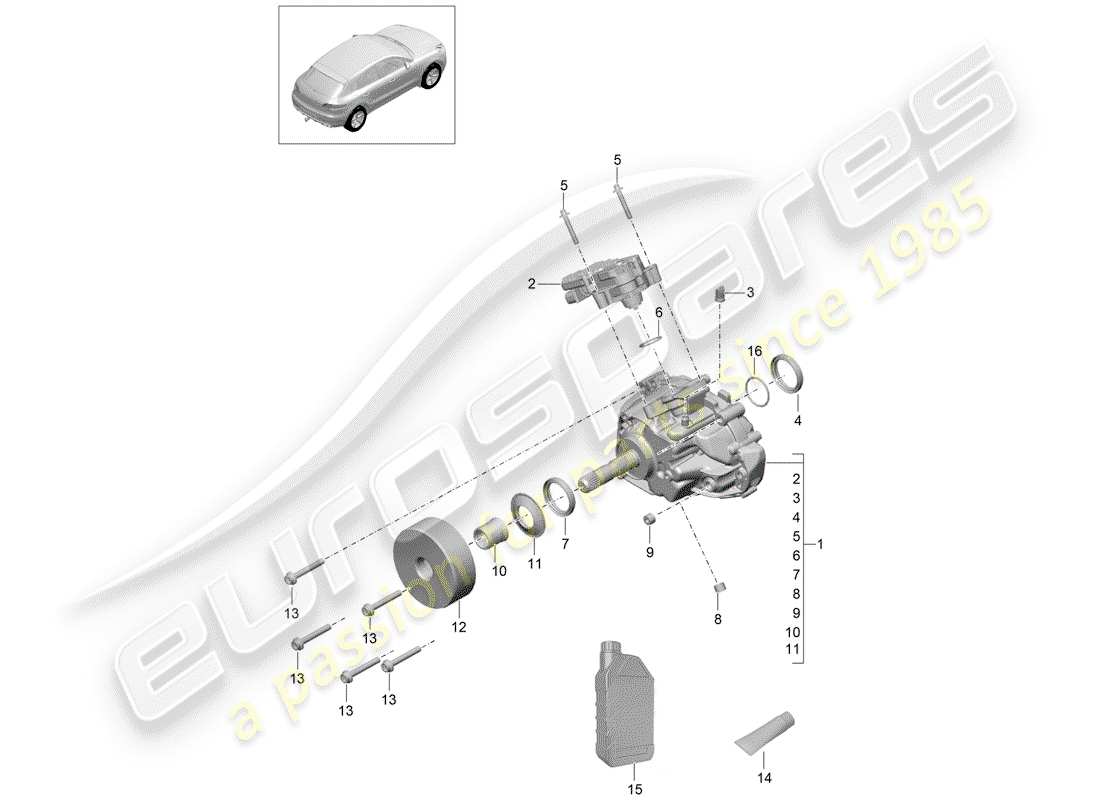 porsche 2016 (macan) transfer box part diagram