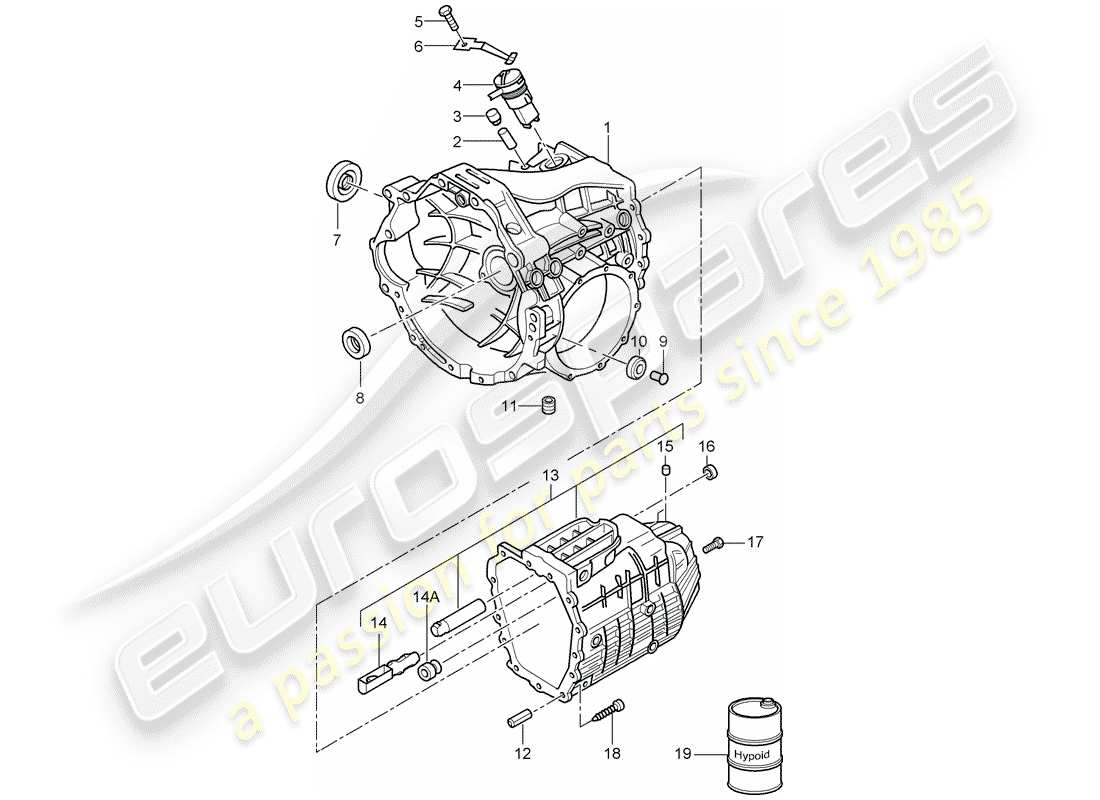 porsche 2008 (987 boxster) replacement transmission parts diagram