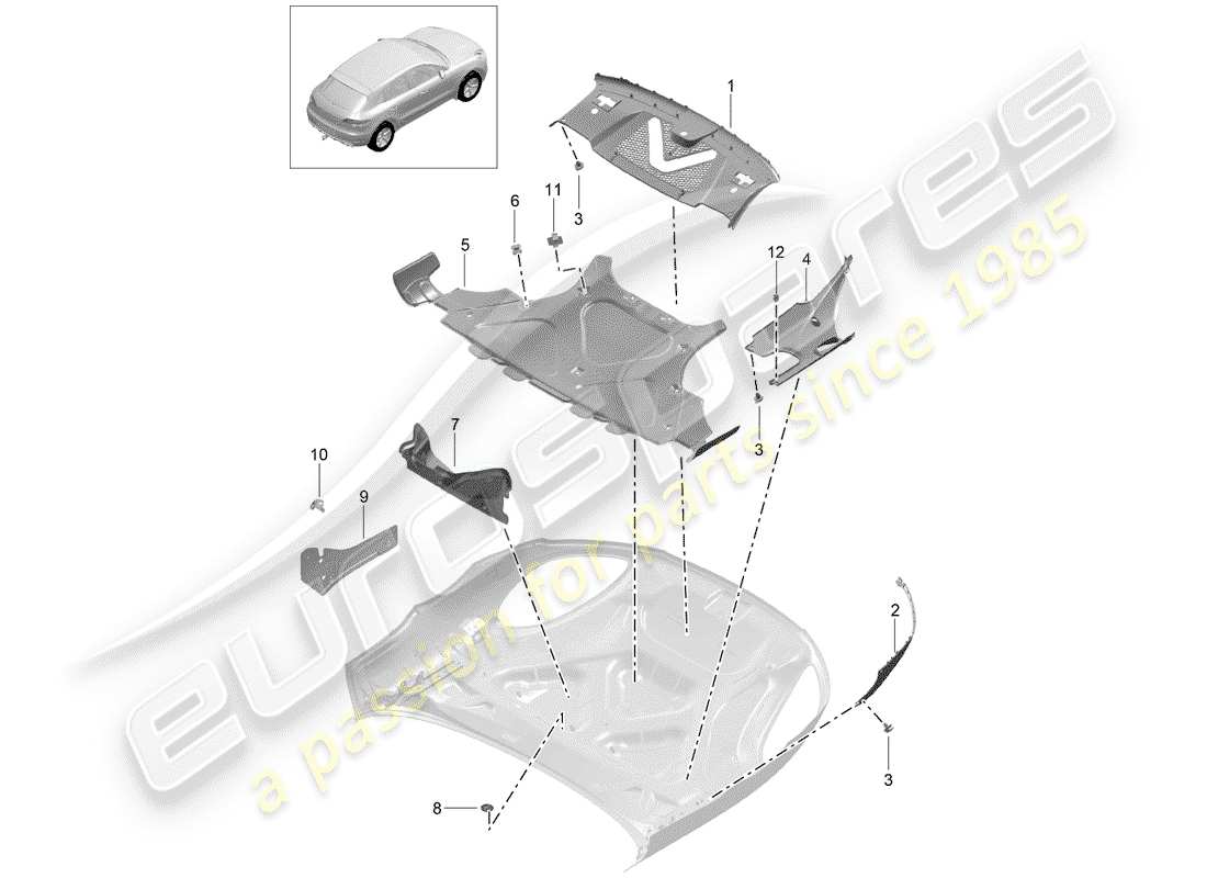 porsche 2014 (macan) lining part diagram