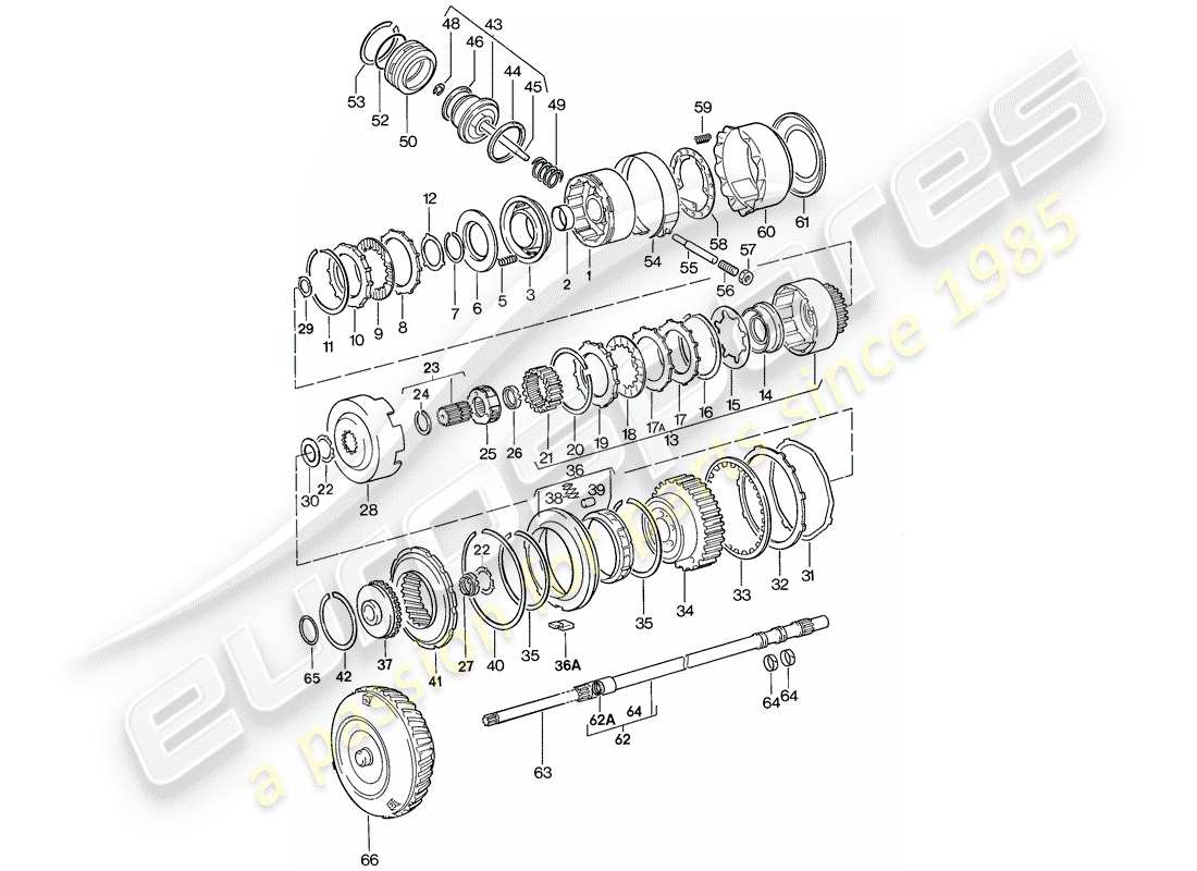 porsche 1976 (924) shift mechanism - automatic transmission parts diagram
