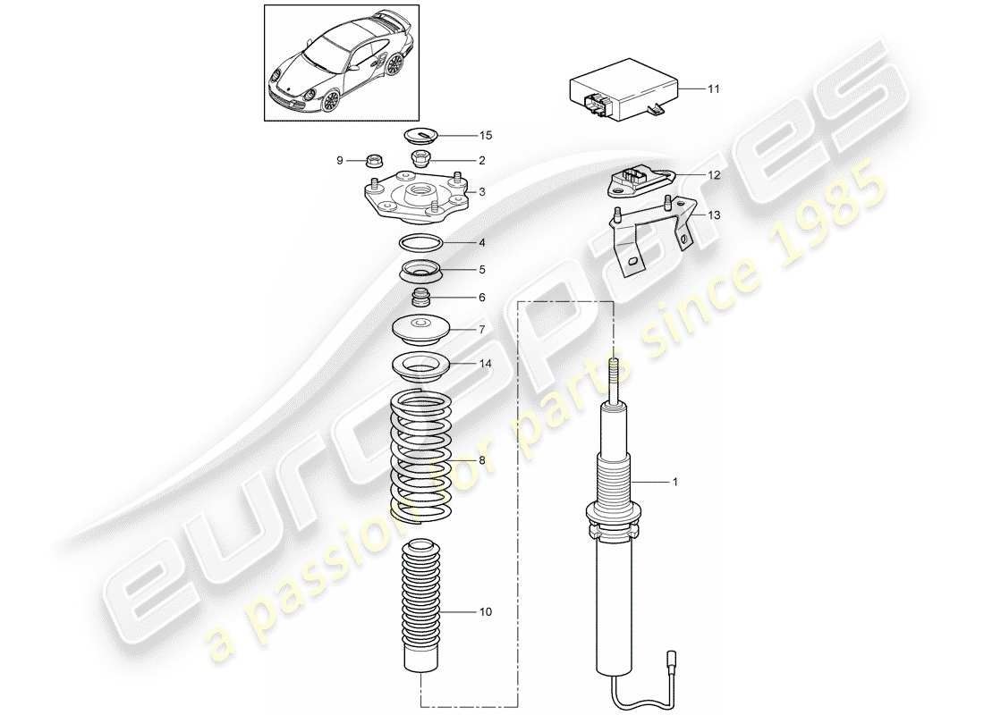 porsche 2013 (997-2 turbo / gt2 rs) suspension parts diagram