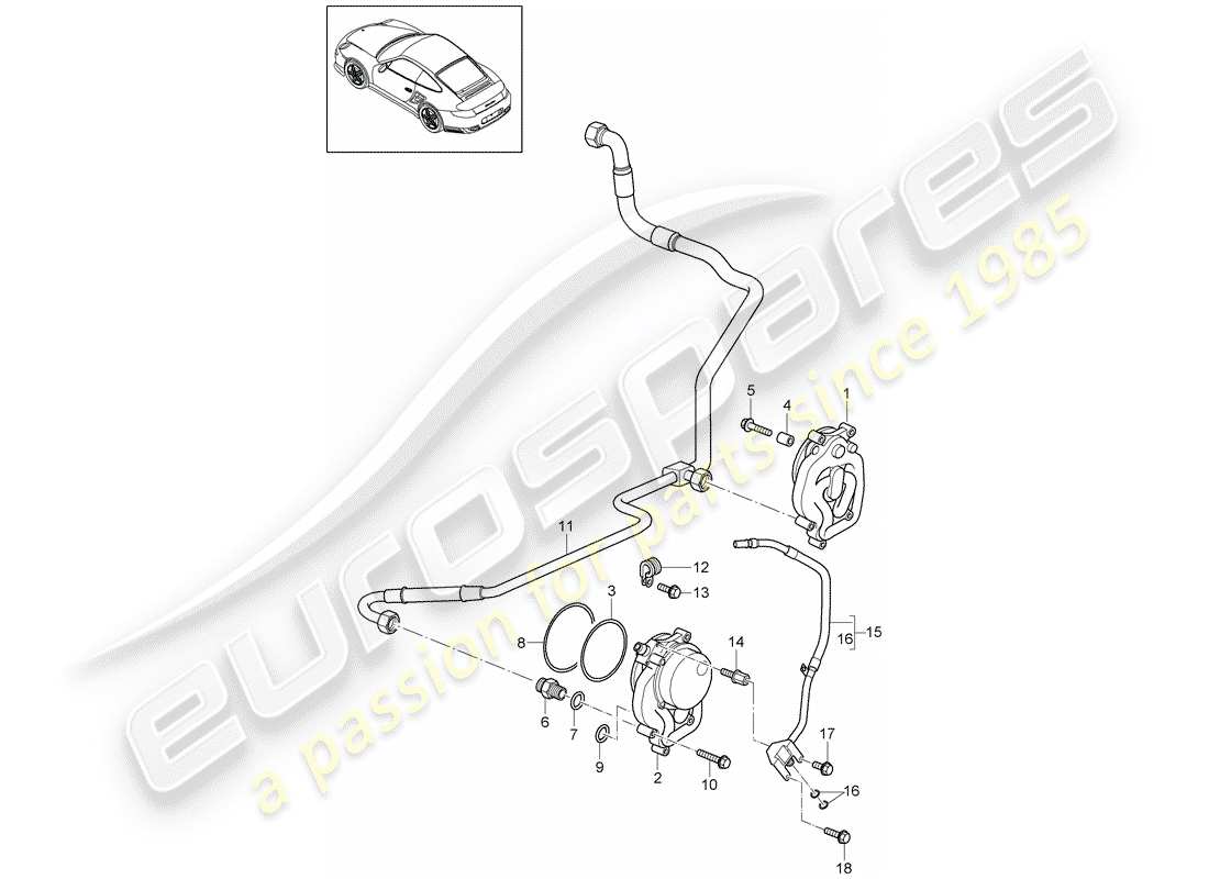 porsche 2013 (997-2 turbo / gt2 rs) oil supply parts diagram