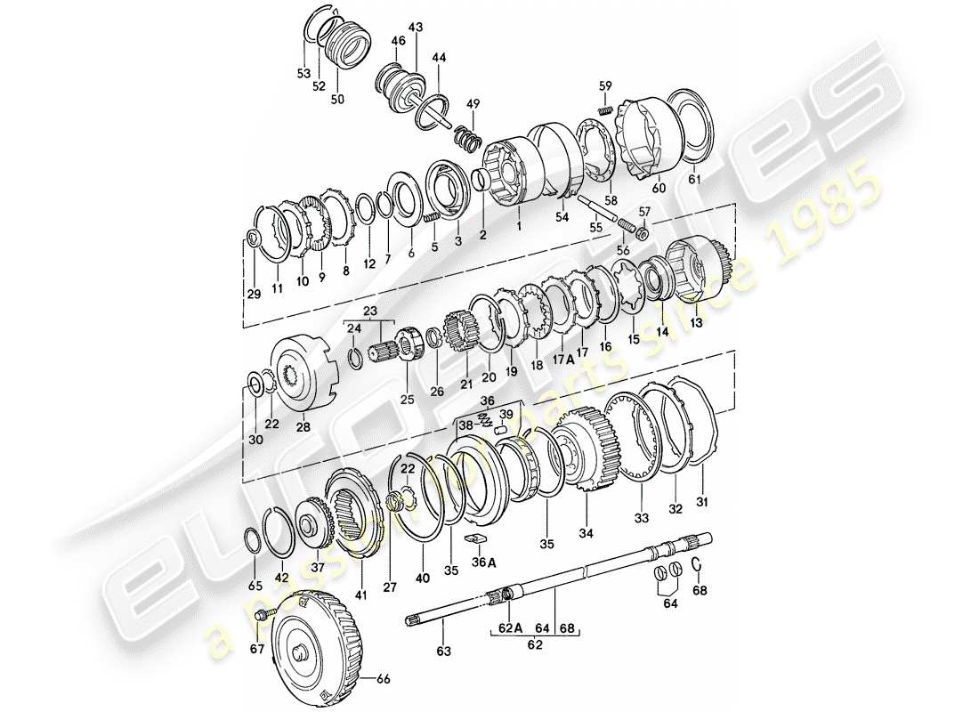 porsche 1986 (944) transmission control - automatic transmission part diagram